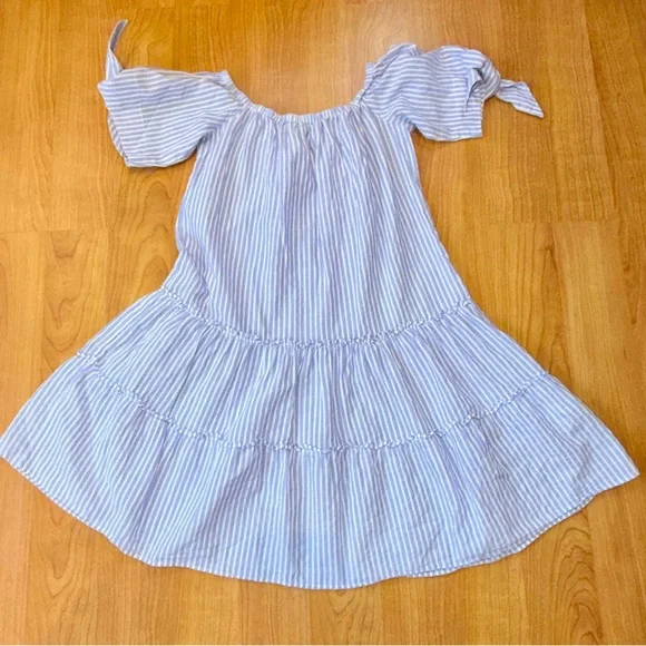 BCBG Max Women’s Striped Pattern Off The Shoulder Dress with Pockets Size XS - Picture 7 of 8